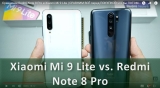 Плашка видеосравнения в котором участвует Xiaomi Mi 9 Lite