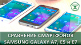 Плашка видеосравнения в котором участвует Samsung Galaxy E7
