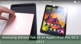 Плашка видеосравнения в котором участвует Samsung Galaxy Tab S3 9.7